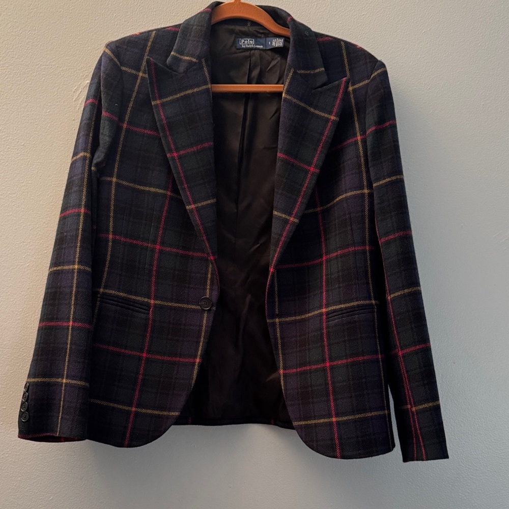 SALE‼️Polo by Ralph Lauren Tartan Wool Plaid Blazer - size 8